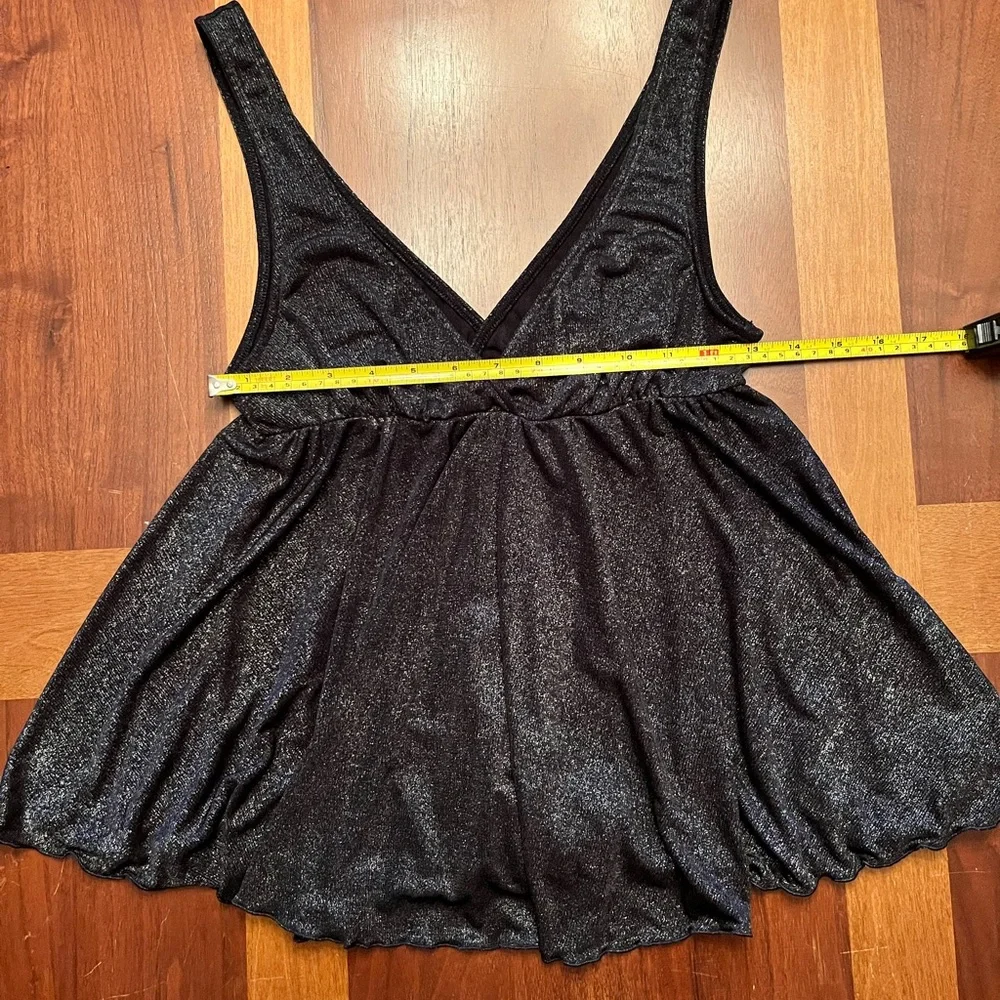 Victoria’s Secret Shimmery Black Babydoll Nightie Size Small